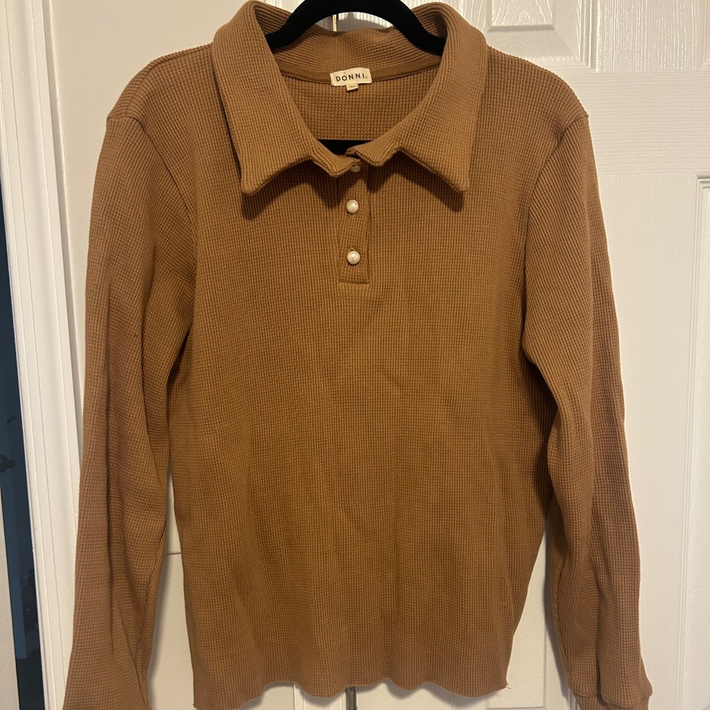 Donni Waffle Knit Pearl Pullover